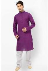 Ishin Solid Purple Kurta Pyjama men