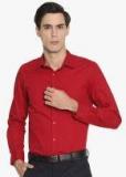 Ivoc Red Smart Slim Fit Solid Formal Shirt Men