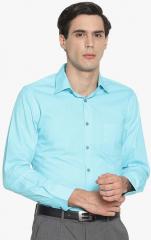 Ivoc Teal Smart Slim Fit Solid Formal Shirt men