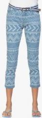 Ixia Blue Printed Capri women