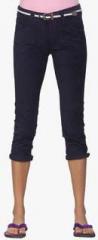 Ixia Blue Solid Capri women