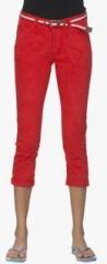 Ixia Red Solid Capri women