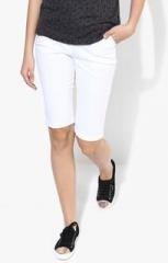 Izabel London By Pantaloons White Solid Capris women