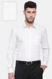 J Hampstead Off White Slim Fit Checked Formal Shirt Men