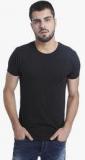 Jack & Jones Black Solid Round Neck T Shirts men