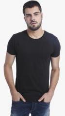 Jack & Jones Black Solid Round Neck T Shirts men