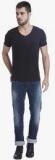 Jack & Jones Black Solid V Neck T Shirts men