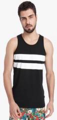 Jack & Jones Black Striped Slim Fit Round Neck Vest men