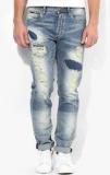 Jack & Jones Blue Mid Rise Regular Fit Regular Fit Jeans Men