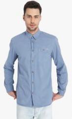 Jack & Jones Blue Solid Slim Fit Casual Shirt men