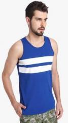 Jack & Jones Blue Solid Slim Fit Round Neck Vest men