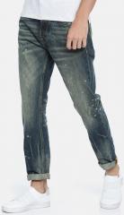 Jack & Jones Blue Tapered Fit Mid Rise Low Distress Jeans men