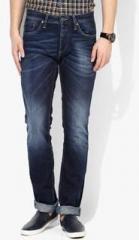 Jack & Jones Blue Washed Mid Rise Regular Fit Jeans men