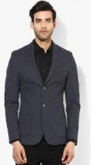 Jack & Jones Navy Blue Printed Blazer men