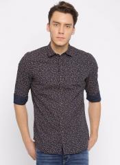 Jack & Jones Navy Blue Slim Fit Printed Casual Shirt men