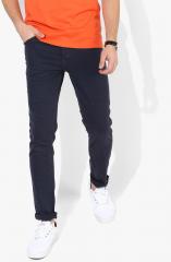 Jack & Jones Navy Blue Solid Slim Fit Chinos men