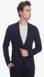 Jack & Jones Navy Blue Solid Slim Fit Jacket & Blazers men