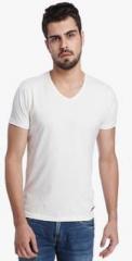 Jack & Jones Off White V Neck T Shirt men