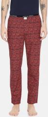 Jack & Jones Orange & Black Printed Straight Fit Pyjamas men