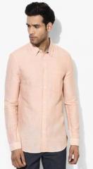 Jack & Jones Peach Solid Slim Fit Casual Shirt men