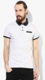 Jack & Jones White Printed Polo T Shirt men