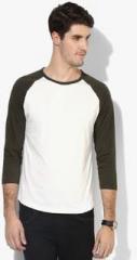 Jack & Jones White Solid Round Neck T Shirt men