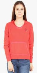 Jademist Red Printed Hoodie women