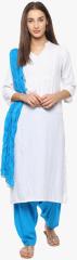 Jaipur Kurti Aqua Blue Solid Salwar & Dupatta Set women