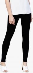 Jaipur Kurti Black Solid Leggings women