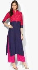 Jaipur Kurti Blue Printed Kurta women