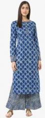 Jaipur Kurti Blue Printed Palazzo Kurta Set women