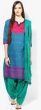 Jaipur Kurti Cotton Blue Kurti With Green Patiala Salwar And Dupatta women