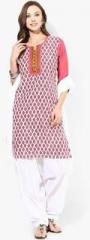 Jaipur Kurti Cotton White Kurti With White Patiala Salwar And Duptta women