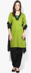 Jaipur Kurti Green Printed Salwar Kameez Dupatta women