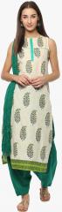 Jaipur Kurti Green Solid Salwar & Dupatta Set women