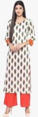 Jaipur Kurti Off White Printed Kurta women