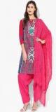 Jaipur Kurti Pink Printed Cotton Salwar Kameez Dupatta women