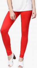 Jaipur Kurti Red Solid Leggings women