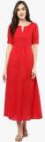 Jaipur Kurti Red Solid Maxi Dress Women