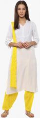 Jaipur Kurti Yellow Solid Salwar & Dupatta Set women