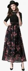 Jc Collection Black Coloured Printed Maxi Dress women