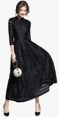 Jc Collection Black Self Pattern Maxi Dress women