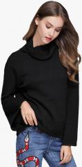 Jc Collection Black Solid Sweater women