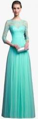 Jc Collection Blue Coloured Embroidered Maxi Dress women