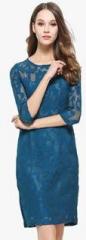 Jc Collection Blue Coloured Printed Shift Dress women