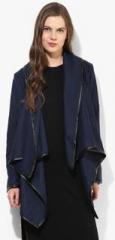 Jc Collection Navy Blue Solid Shrug women