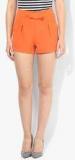 Jc Collection Orange Solid Shorts women