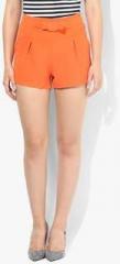 Jc Collection Orange Solid Shorts women