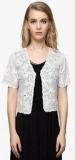 Jc Collection White Embroidered Shrug Women