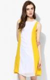 Jc Collection White Solid Shift Dress Women